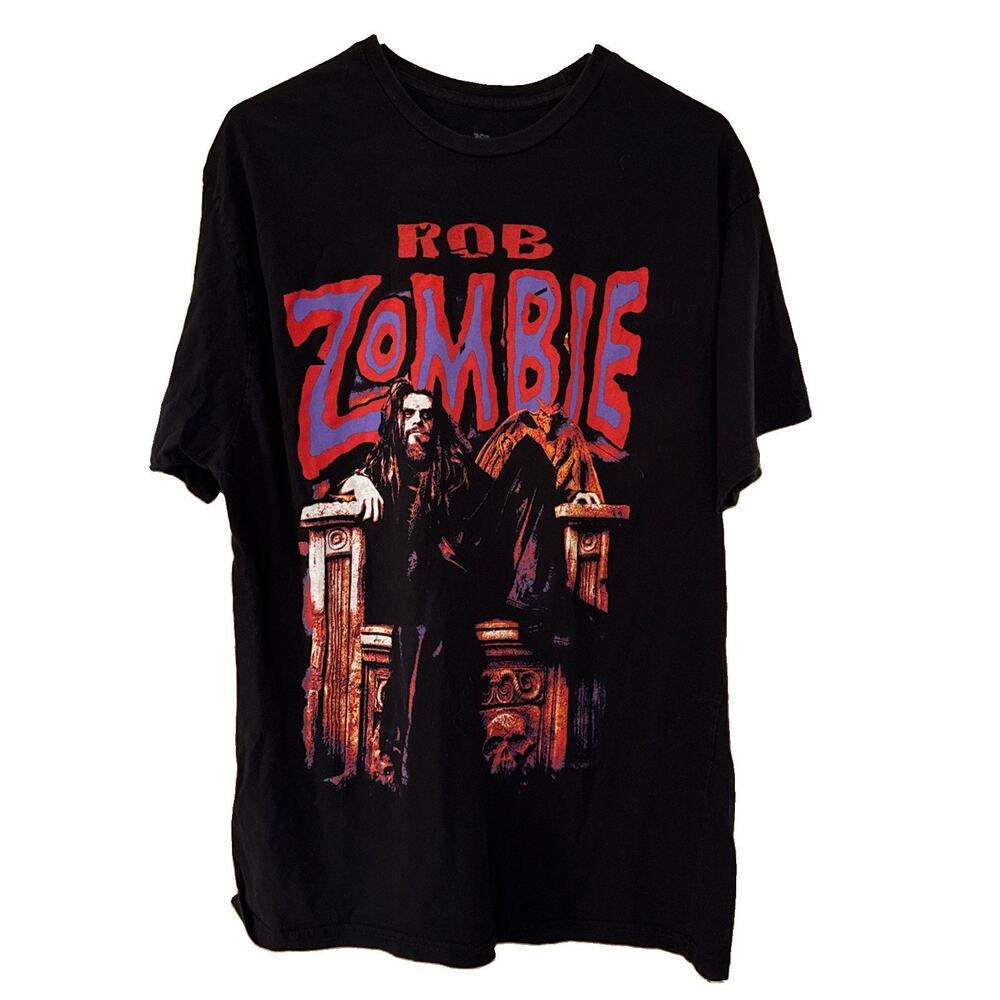 Rob Zombie Cotton Men's XL Black Graphic Print Crew Neck Short Sleeve T-Shirt